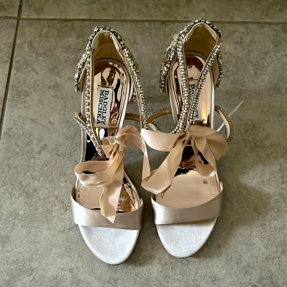 Badgley Mischka Bonita ankle tie embellished sandals